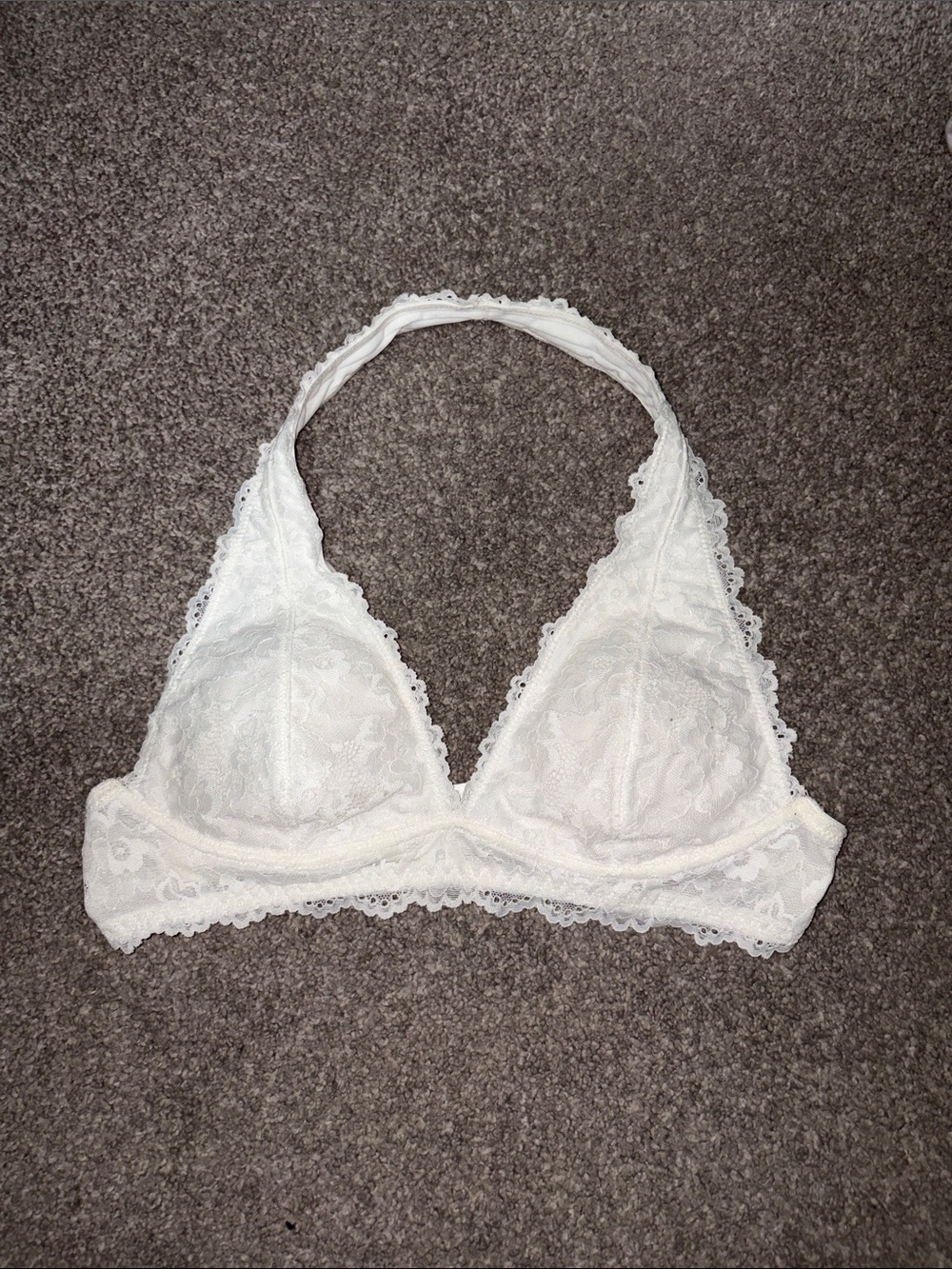 Garage - Lace Halter Bralette in White